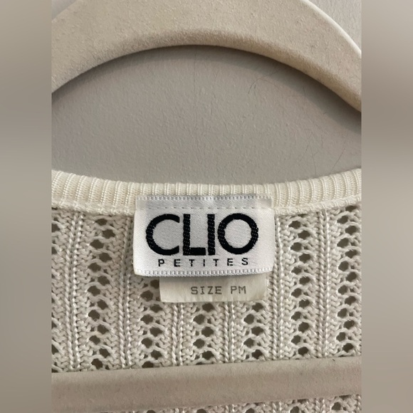 Vintage Clio Short Sleeve See Through Sweater Button Up - Picture 2 of 4